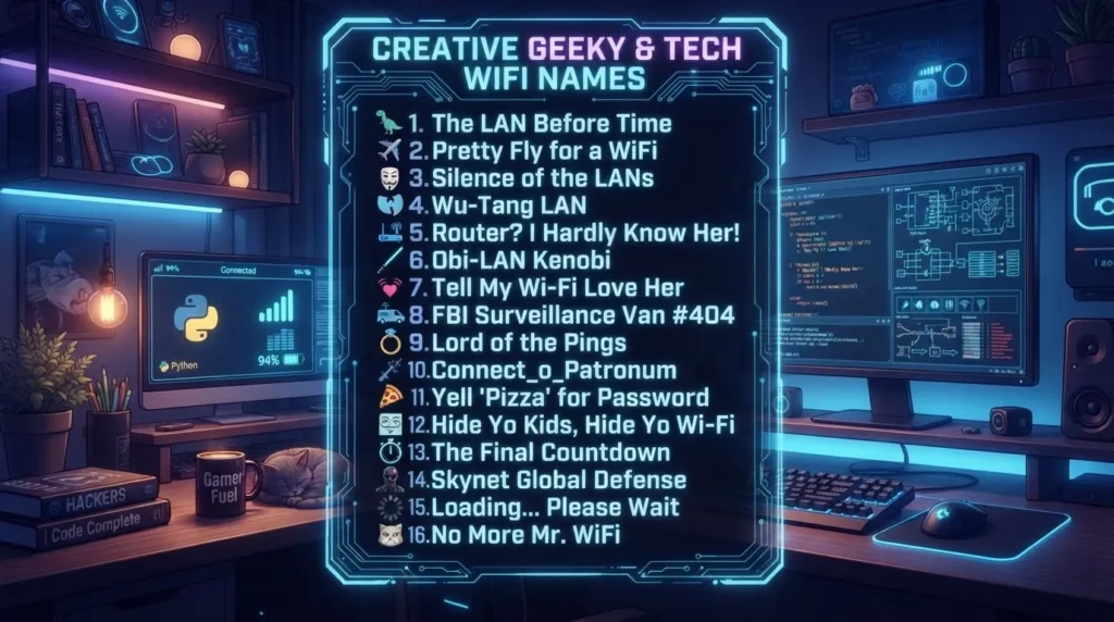 Gamer and Geeky Wi-Fi Names