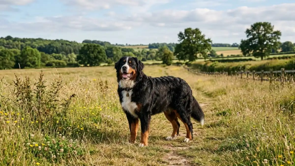 Large dog standing in the field
