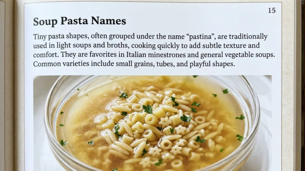 Soup Pasta Names