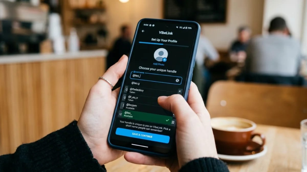 Phone displaying a social media profile page, representing choosing a short online handle