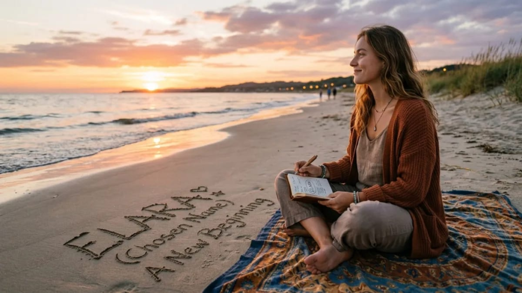 Peaceful sunset scene symbolizing comfort and self-expression in choosing a personal name