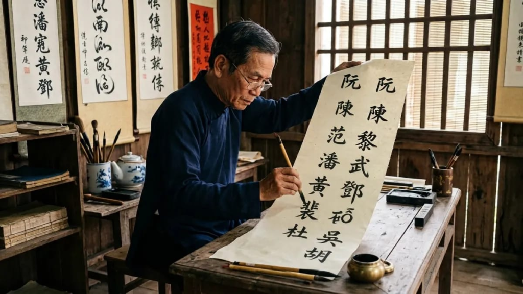 Traditional family record book used to trace Vietnamese surnames and ancestral heritage