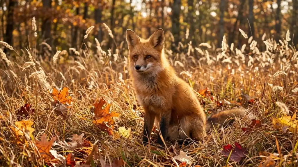 Red fox names_ sitting in autumn grass, fox names