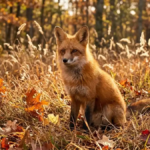 Red fox names_ sitting in autumn grass, fox names