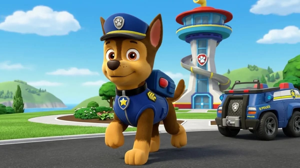 Paw Patrol pups gathered at the Lookout Tower, Paw Patrol dog names