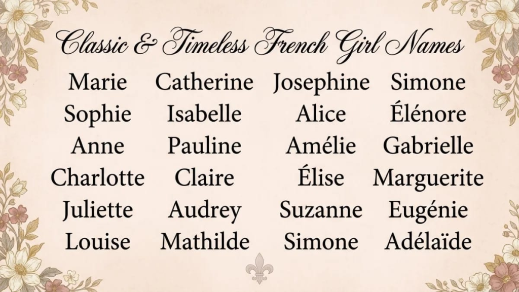 Wooden baby girl name sign hanging on a nursery wall, french names for girls