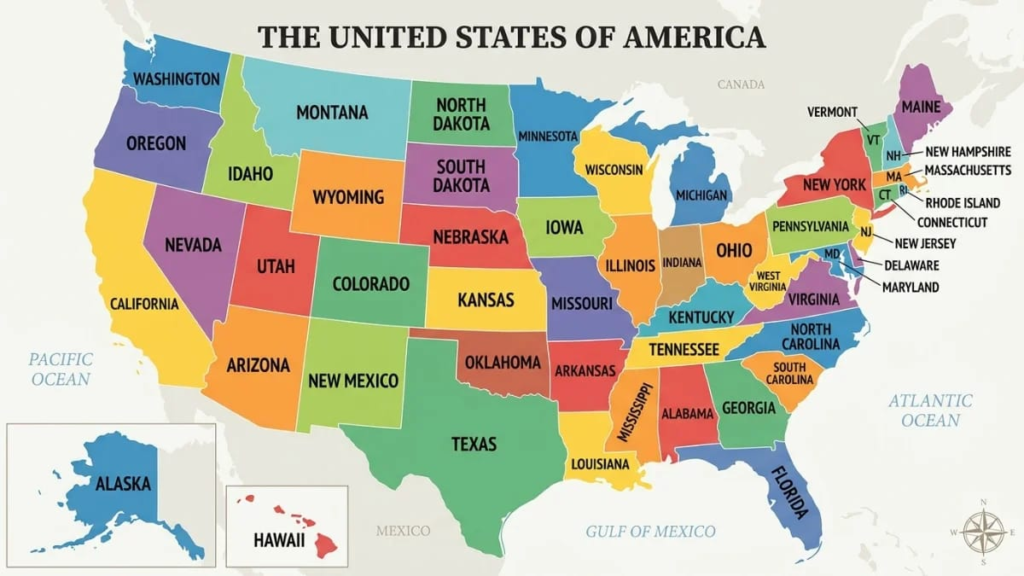 us map with state names.